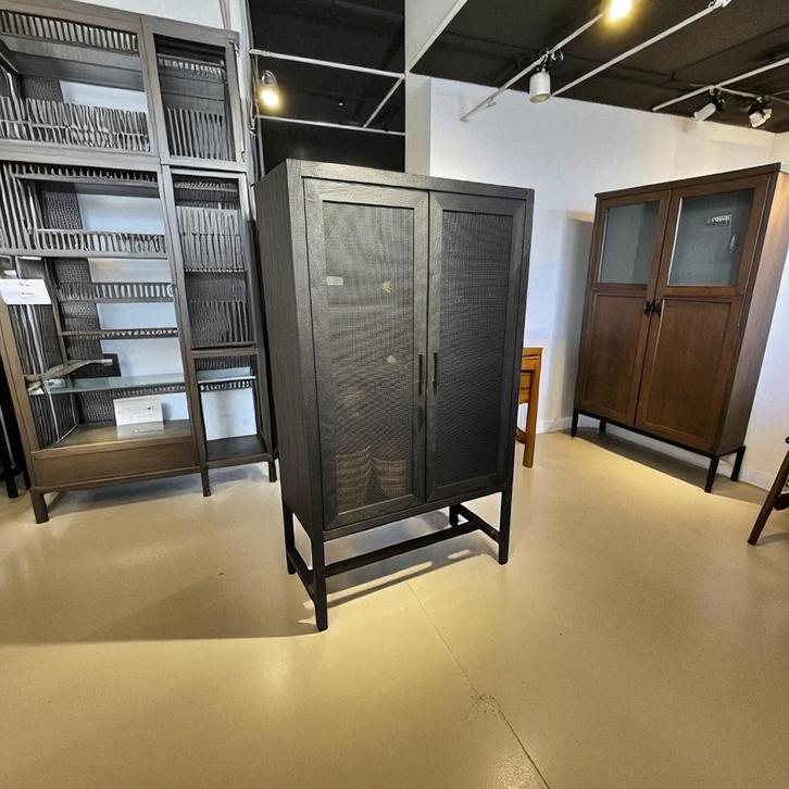 Industriële Kast  – Zwart Hout & Metaal – 2 Deurs, Antiek en Kunst, Antiek | Meubels | Kasten, Ophalen