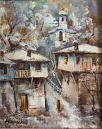 Olieverf / doek WINTER, Antiek en Kunst, Kunst | Schilderijen | Klassiek, Ophalen of Verzenden