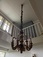 Kroonluchter uit 1920 hout goud kleurig, Huis en Inrichting, Lampen | Kroonluchters, Ophalen of Verzenden, Zo goed als nieuw, Hout