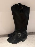 Tamaris leren laarzen - maat 39 - zwart, Ophalen, Zo goed als nieuw, Zwart, Hoge laarzen