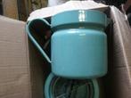 emaille melkkoker met deksel mint kleur, Ophalen of Verzenden