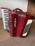Accordeon Ballone Burini 72 bas Rood, Muziek en Instrumenten, Accordeons, Gebruikt, 72-bas, Met riemen, Ophalen