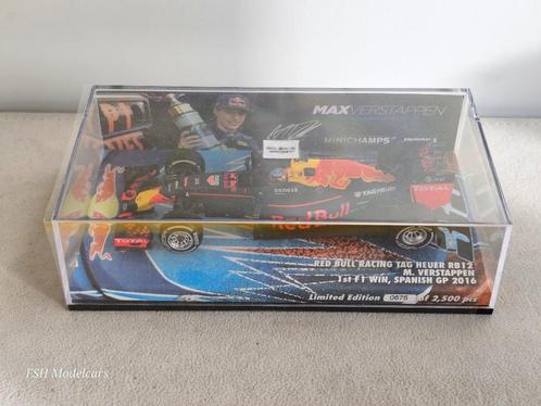 Red Bull RB12 Max Verstappen, First Win Spanje '16. *NIEUW*, Hobby en Vrije tijd, Modelauto's | 1:43, Nieuw, Auto, MiniChamps
