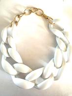 Vintage hele grote witte kunststof schakel ketting, Sieraden, Tassen en Uiterlijk, Kettingen, Ophalen of Verzenden, Zo goed als nieuw