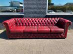 XL Chesterfield bank oxblood rood GRATIS BEZORGD, Huis en Inrichting, Banken | Voetenbanken en Poefen, Gebruikt, 125 cm of meer