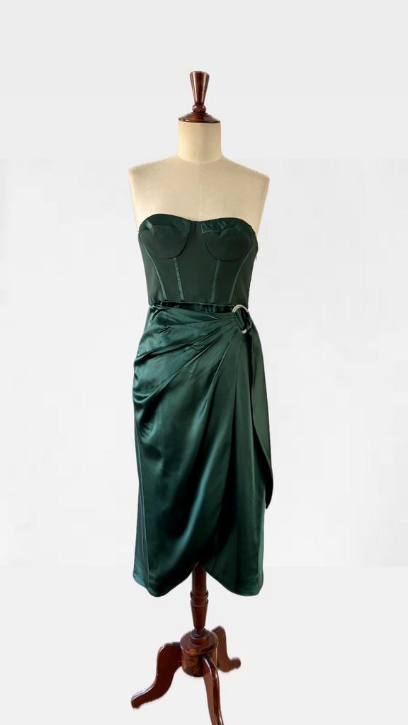 Groene cocktail jurk van Jonathan Simkhai in maat S, Kleding | Dames, Gelegenheidskleding, Zo goed als nieuw, Cocktailjurk, Maat 36 (S)