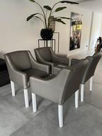 4x eetkamerstoelen | Keijser & Co | model RIPA, Vijf, Zes of meer stoelen, Grijs, Stof, Zo goed als nieuw