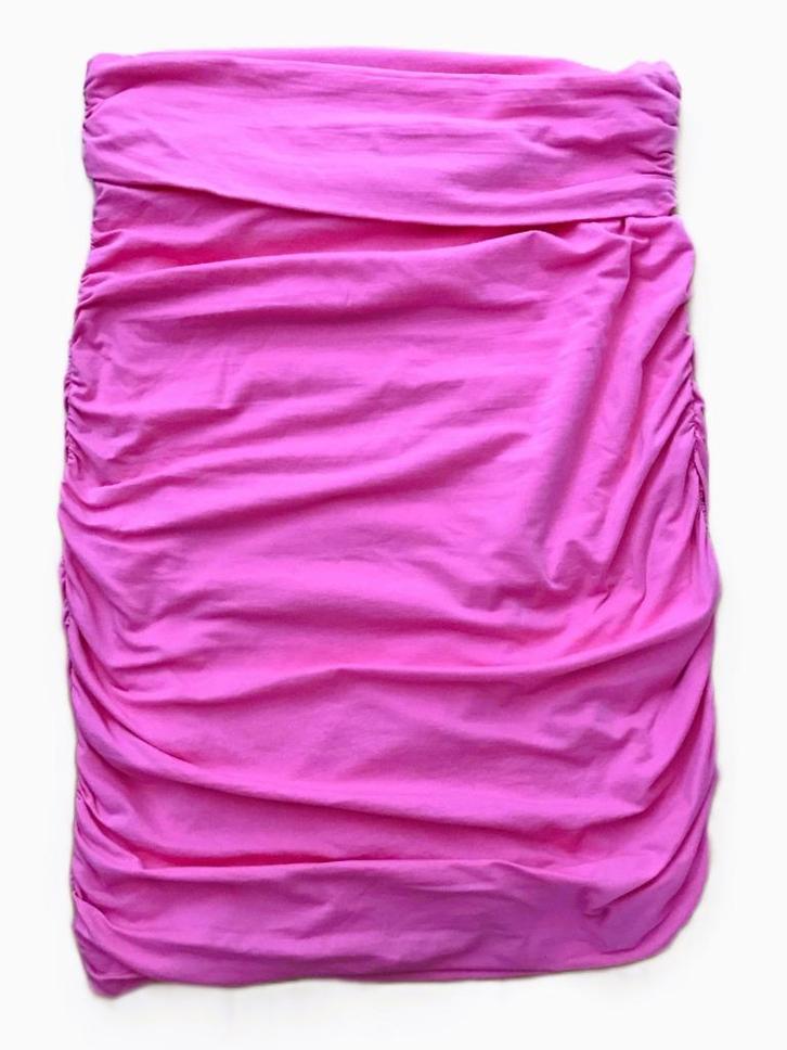 Van der Mark rok XL candyroze dubbellaags tricot katoen, Kleding | Dames, Rokken, Zo goed als nieuw, Maat 42/44 (L), Roze, Onder de knie