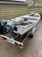 Linder 440 Fishing, kanteltrailer en nieuwe Yamaha 9.9, Watersport en Boten, Ophalen, Gebruikt, Tot 10 pk, Aluminium