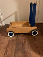 Houten duwkar loopwagen van dijk toys blauw groot, Ophalen, Gebruikt, Duw- of Trekspeelgoed