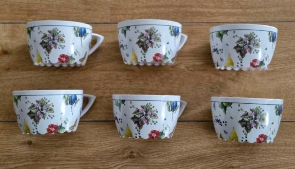 Zes Melamine Soepkommen/Grote Koppen Janneke Brinkman, Huis en Inrichting, Keuken | Servies, Zo goed als nieuw, Kop(pen) en/of Schotel(s)
