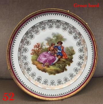 Porseleinen Bord met Gouden Rand - Limoges stijl beschikbaar voor biedingen