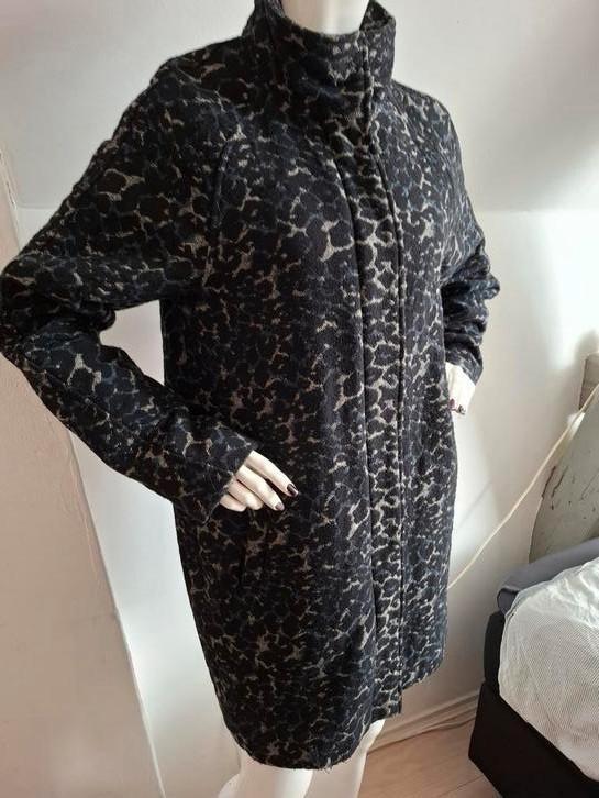 Object leopard Objnoria jas maat 38/40, Kleding | Dames, Jassen | Winter, Gedragen, Maat 38/40 (M), Zwart, Ophalen of Verzenden