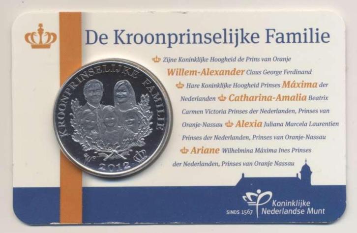 Nederland Kroonprinselijke familie penning 2012 in Coincard, Postzegels en Munten, Penningen en Medailles, Overige materialen