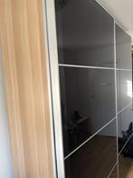 IKEA PAX 2 schuifdeuren UGGDAL zwart glas in aluminium frame, Ophalen, 100 tot 150 cm, 200 cm of meer, Minder dan 25 cm