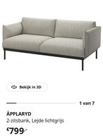 Ikea Applaryd 2-zitsbank lichtgrijs, Ophalen, 150 tot 200 cm, Tweepersoons, 75 tot 100 cm