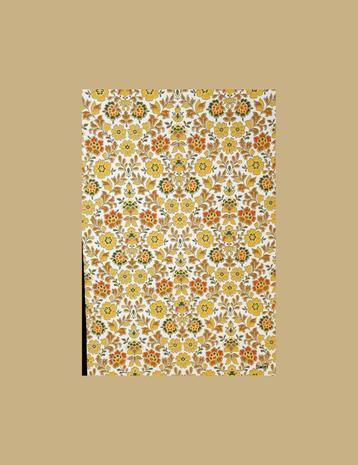 4790 bloemen behang oker vrolijk  jaren 70 70s vintage swiet