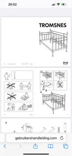Bed 1 persoons, Huis en Inrichting, Ophalen, 90 cm, Eenpersoons, Wit