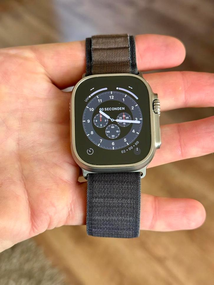 Apple Watch Ultra 2, batterijconditie 97%, topstaat!, Sieraden, Tassen en Uiterlijk, Smartwatches, iOS, Ophalen of Verzenden