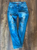 Stoere jongens jeans met gaten maat 158, Gedragen, Ophalen