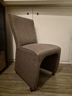 4 stoffen stoelen met rolwieltjes, Ophalen, Gebruikt, Bruin, Stoffen stoel