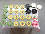 25 stuks glazen potten voor jam of inmaak voor   € 5,00, Ophalen of Verzenden, Zo goed als nieuw, Glas, Pot, Bus of Blik