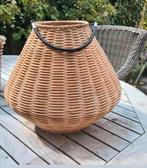 Windlicht riet rattan! Brocante Landelijk, Ophalen of Verzenden, Zo goed als nieuw