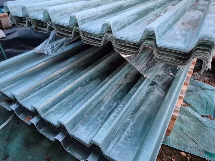 100cm werkende damwand lichtdoorlatend polyester div lengtes, Doe-het-zelf en Verbouw, Dakpannen en Dakbedekking, Nieuw, Dakplaat of Dakpanplaat