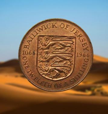 ** Jersey  -   1/12 shilling,- 1966  -   900e verjaardag ** beschikbaar voor biedingen