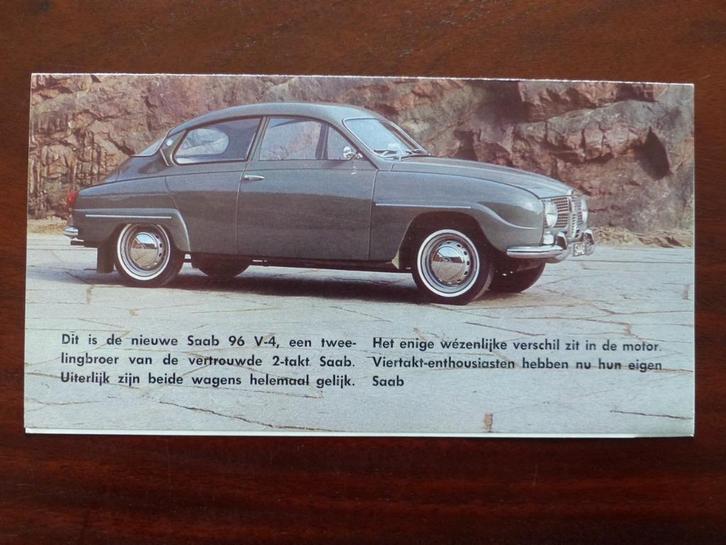 Saab 96 en 95 kleine folder 1966, Boeken, Auto's | Folders en Tijdschriften, Zo goed als nieuw, Overige merken, Verzenden