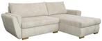 DRIEPERSOONS! Hoekbank Slaapbank Ribbenstof BEIGE 229x86x167, Hoekbank, Metaal, Ophalen of Verzenden, Ribbenstof (beige)