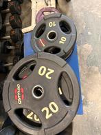 Gym80 120 kg Olympische halter schijven 50 mm, Ophalen, Halterschijven, 4 x 10 kg, Zo goed als nieuw