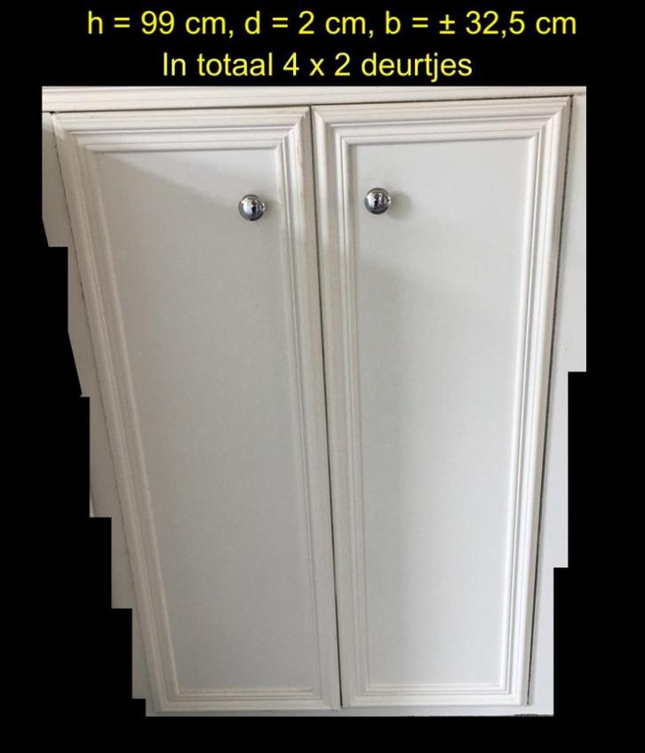 4x dubbele houten deurtjes (h=99, d=2, b= 32,5 / 29 cm), Doe-het-zelf en Verbouw, Hout en Planken, Zo goed als nieuw, Overige typen