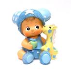 Zeer mooie blauwe baby beeldje met een speelpop., Ophalen of Verzenden, Nieuw, Versiering, Geboorte of Huwelijk