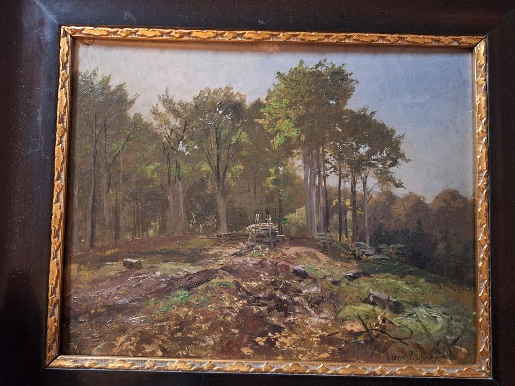 Boslandschap schilderij van Heinrich Bohmer, Ophalen of Verzenden