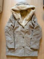 Suède jas met imitatie bont - Maat 40, Ophalen of Verzenden, Gedragen, Maat 38/40 (M), Beige