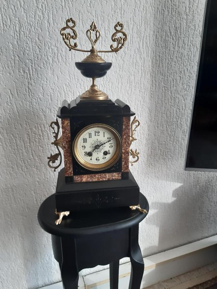 Zwart marmeren pendule, Antiek en Kunst, Antiek | Klokken, Ophalen