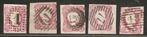 Portugal  Yvert nr12 (5x) met nummerstempel, Verzenden, Portugal, Gestempeld