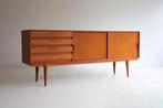 Omann Jun model 18 vintage design sideboard dressoir teak, 150 tot 200 cm, 25 tot 50 cm, Teakhout, Ophalen of Verzenden