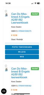 Can do MBO breed A engels, Ophalen of Verzenden, Zo goed als nieuw, Overige niveaus, Engels