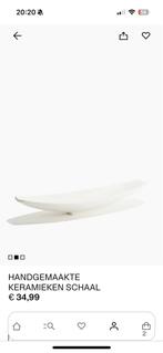 Witte Decoratieve Schaal - H&M Home, Porselein of Keramiek, Schaal, Ophalen of Verzenden, Zo goed als nieuw