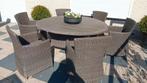 6 persoons ronde wicker diningset XXL
