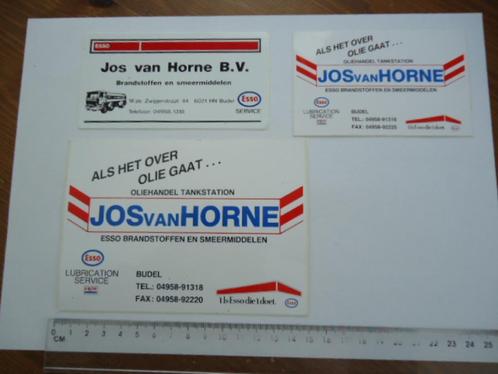 sticker oud JOS VAN HORNE OIL olie Budel Esso tankstation, Verzamelen, Stickers, Zo goed als nieuw, Bedrijf of Vereniging, Verzenden