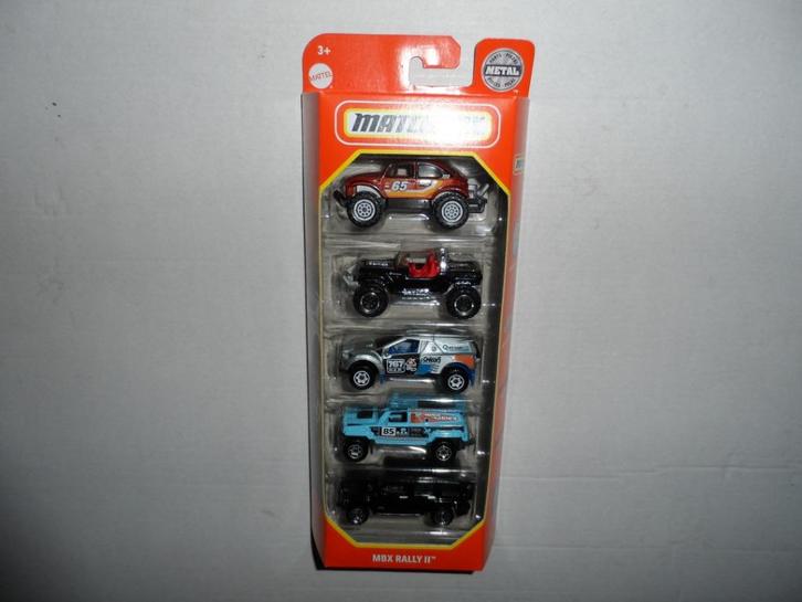 Matchbox 5 Pack - MBX Rally II (2021) 1:64 D7, Hobby en Vrije tijd, Modelauto's | Overige schalen, Nieuw, Auto, Ophalen of Verzenden