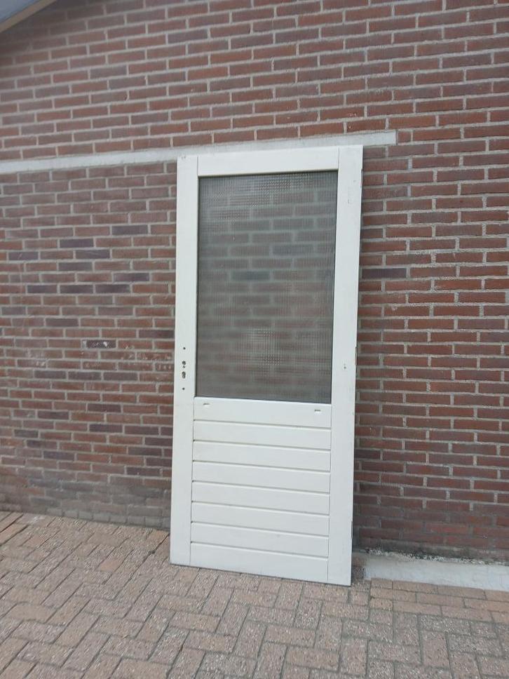 Hardhouten buitendeuren 93 x 211.5 nieuw (nr8), Doe-het-zelf en Verbouw, Deuren en Horren, Nieuw, Buitendeur, 200 tot 215 cm, Glas