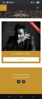 Ticket You sting Crows Brussel 21 Sept 19.00, Tickets en Kaartjes, Eén persoon, Juli