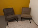 Mooie grijze loungestoelen in goede staat, 25 euro per stuk, Huis en Inrichting, Stoelen, Ophalen, Gebruikt, Twee, Bruin