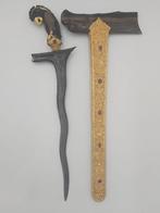 Antieke Keris Segaluh 5 Luk Zilver Goud Plating Kriss KTB33, Antiek en Kunst, Verzenden