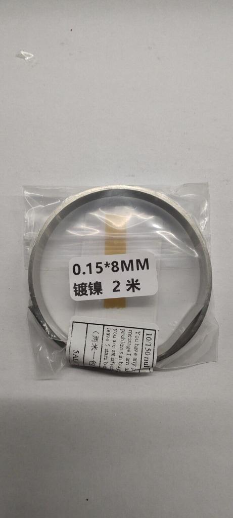 Nikkel strip. 0.15mm x 8mm x 2 meter. 18650 accu spot lassen, Hobby en Vrije tijd, Elektronica-componenten, Nieuw, Ophalen of Verzenden