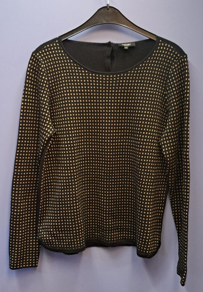 Claudia Strater trui met goudkleurige hokjes print 40 43984, Kleding | Dames, Truien en Vesten, Zo goed als nieuw, Maat 38/40 (M)